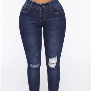 Fashion Nova So Complicated Distressed Mid Rise Jeans-Medium Blue Wash |size 11|